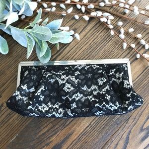 White House Black Market Lace Clutch